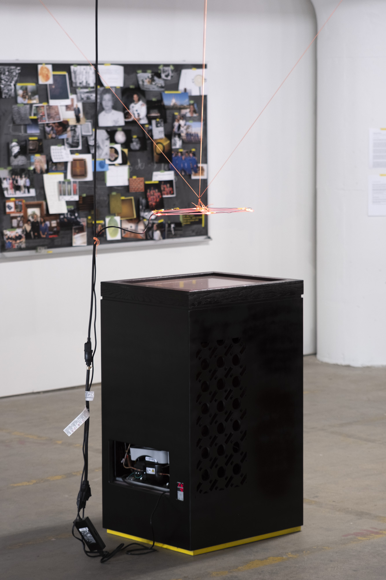 Living Records refridgerated pedestal installation.